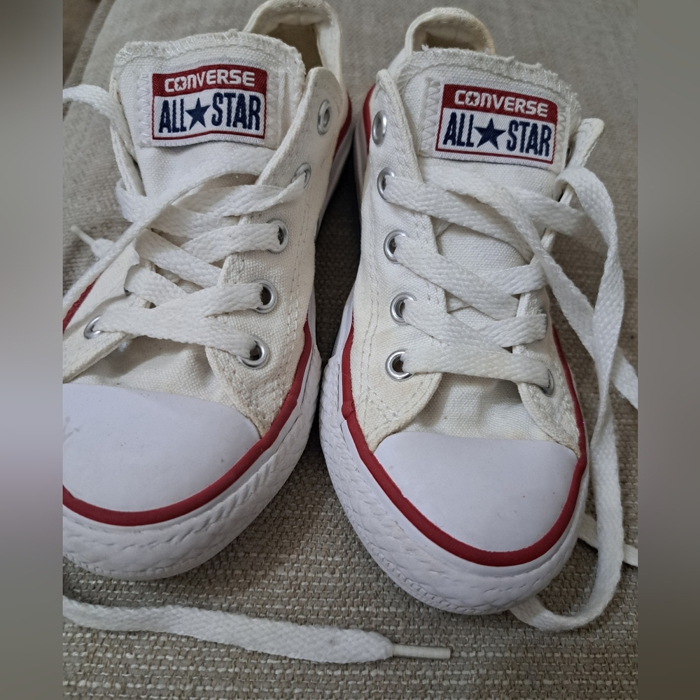Converse Kids Classic White and Red Sneakers